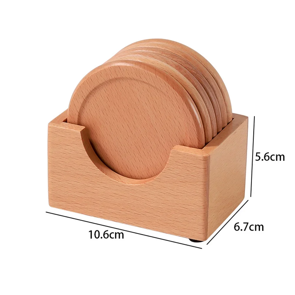 Set de Portavasos de Madera Nogal | Diseño Minimalista y Elegante (6 piezas)
