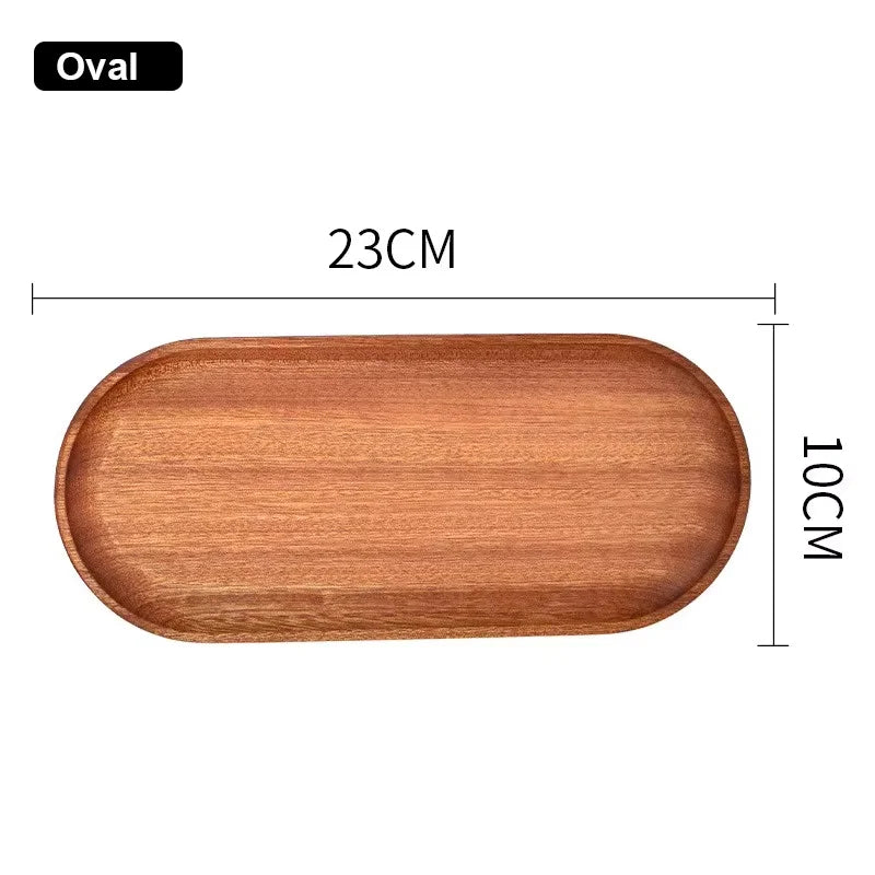 Bandeja de Madera Natural Estilo Japonés | Diseño Minimalista para Café y Postres