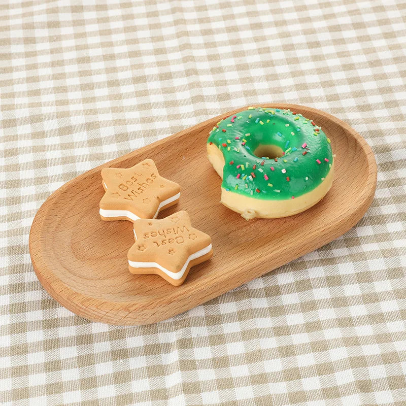 Bandeja de Madera Natural Estilo Japonés | Diseño Minimalista para Café y Postres