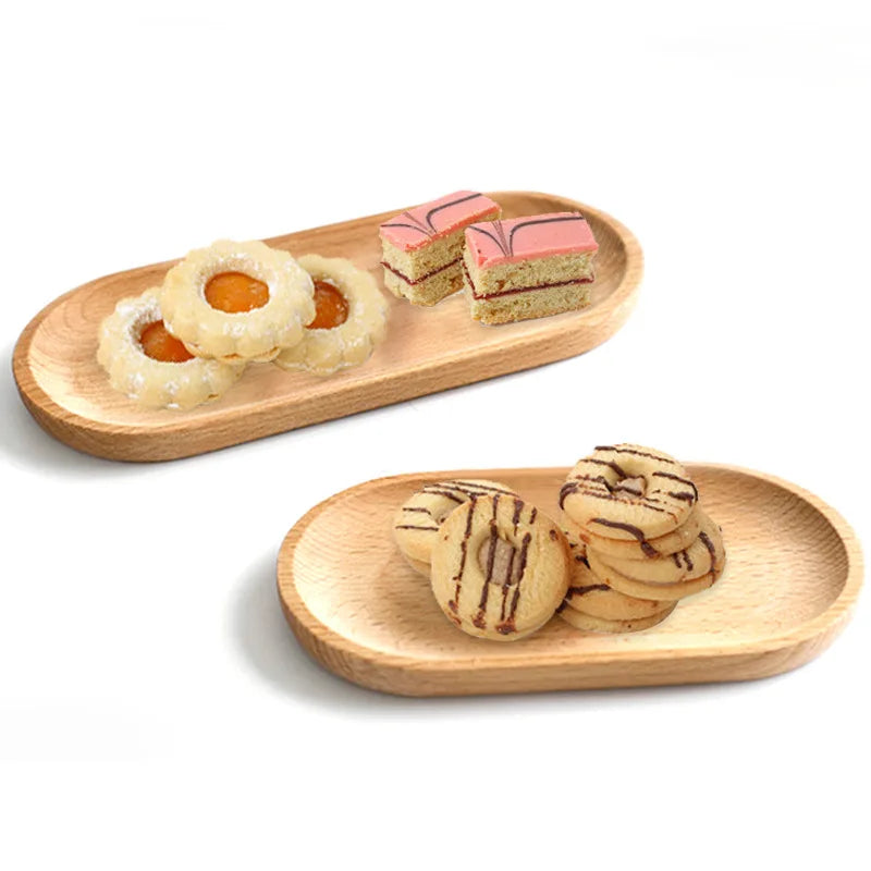 Bandeja de Madera Natural Estilo Japonés | Diseño Minimalista para Café y Postres