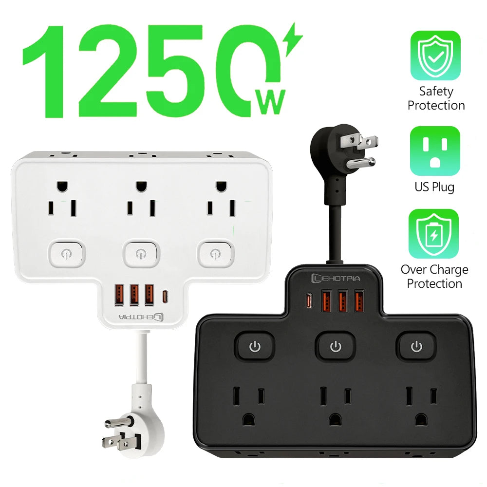 Regleta Multifuncional con USB y Tipo C | Organización y Carga Inteligente