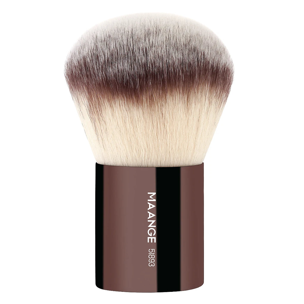 MAANGE Juego de 7 Brochas de Maquillaje Profesionales | Para Base, Polvos, Rubor, Contorno, Con Doble Punta, Color Marrón Café, Acabado Suave y Preciso