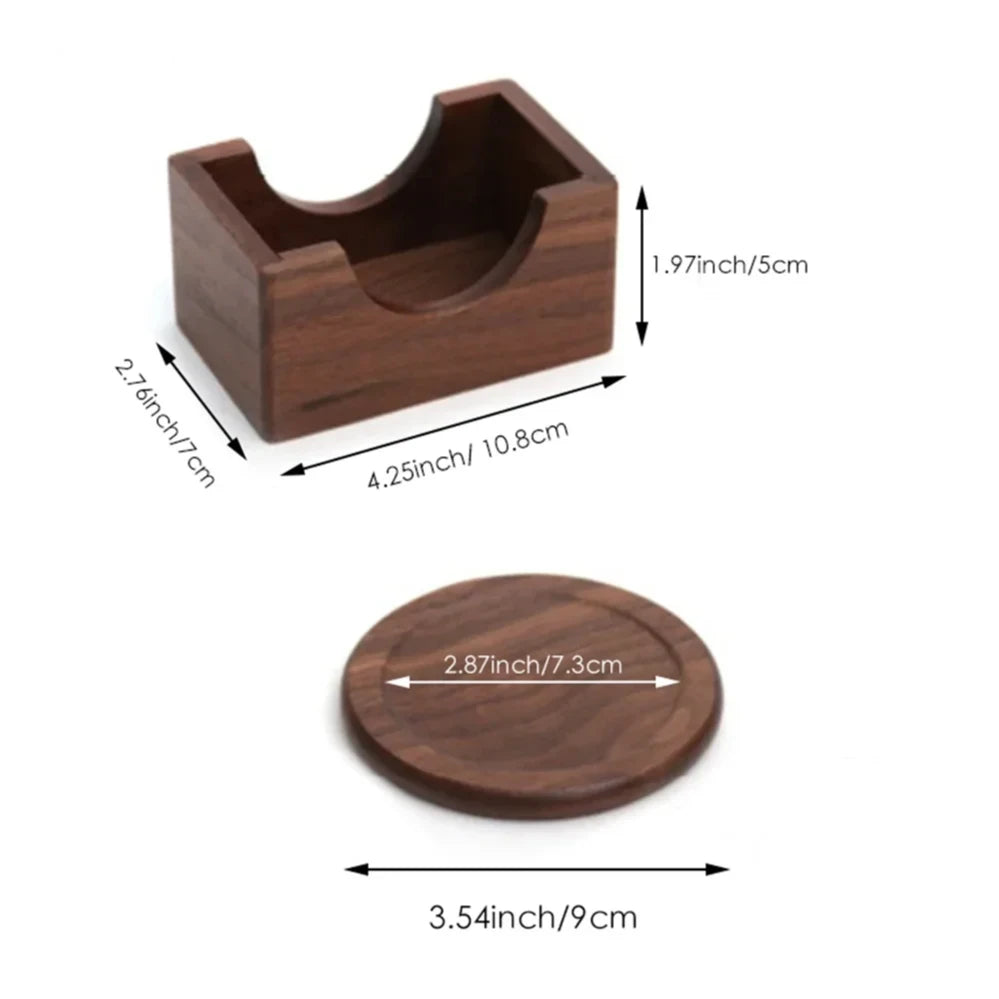 Set de Portavasos de Madera Nogal | Diseño Minimalista y Elegante (6 piezas)