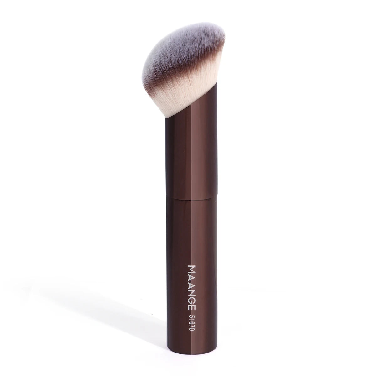 MAANGE Juego de 7 Brochas de Maquillaje Profesionales | Para Base, Polvos, Rubor, Contorno, Con Doble Punta, Color Marrón Café, Acabado Suave y Preciso